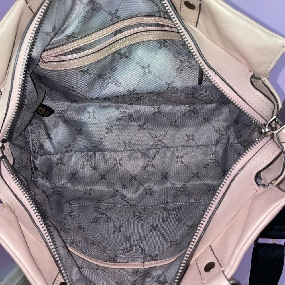 Aimee Kestenberg QVC Feel The Energy Pink Leather Satchel Crossbody Tote Purse - Image 6