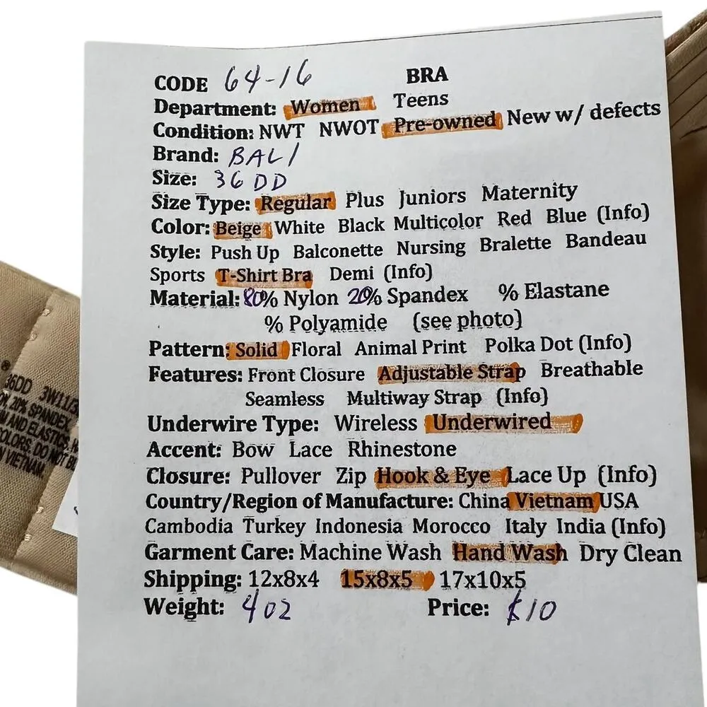 Bali Beige Underwired Adjustable Strap T - Image 8