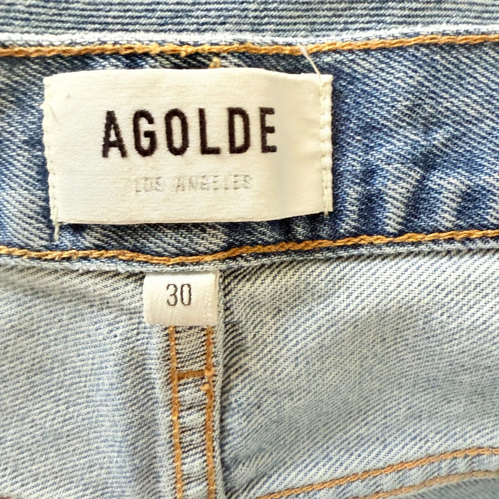 AGOLDE Riley High Rise Straight Crop Jean Vintage Distressed Organic Cotton 30 - Image 4