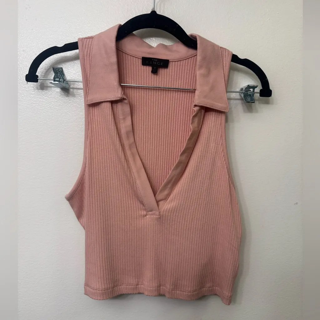 NWOT The Range Alloy Rib Sleeveless Cropped Polo - Image 4