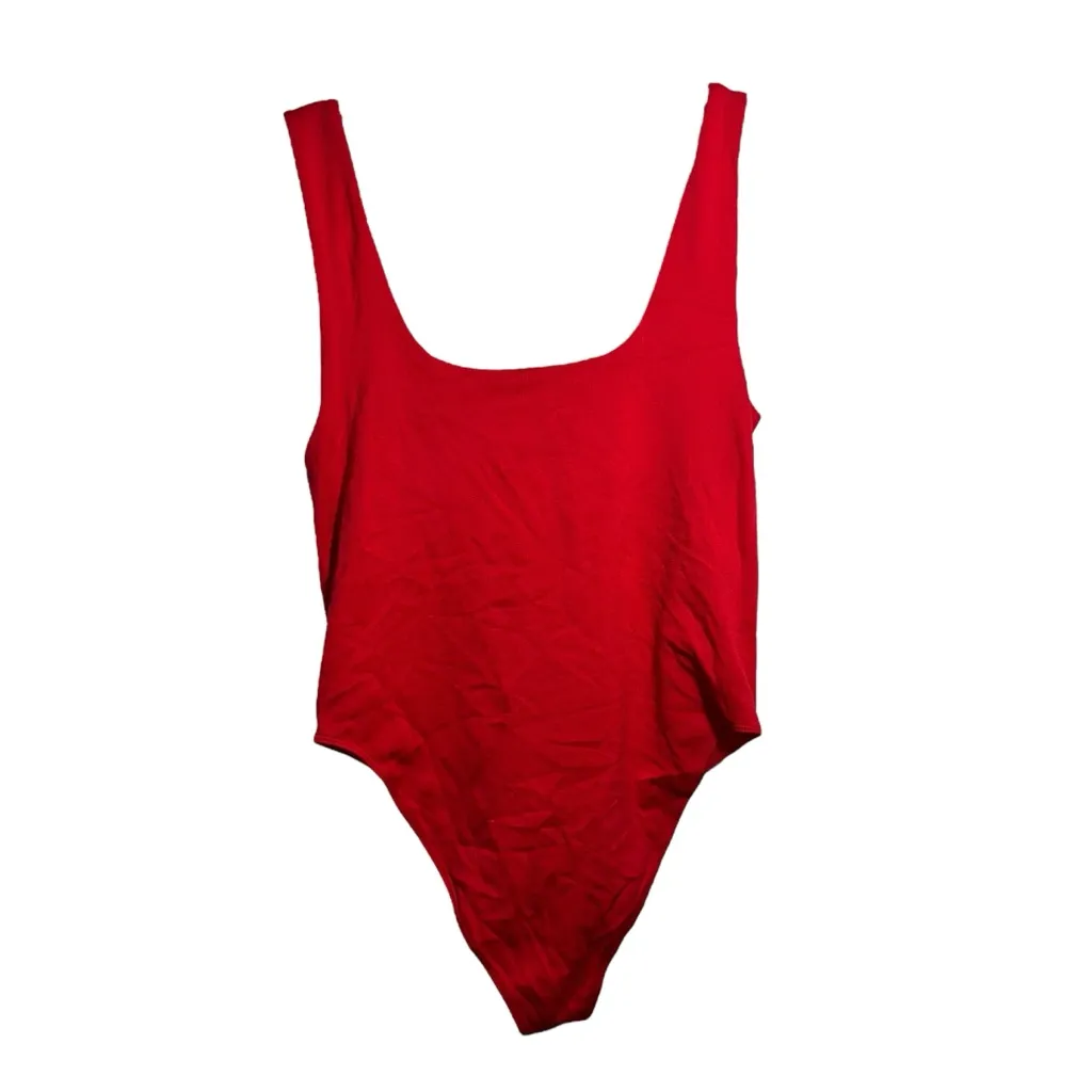 NWT A NEW DAY Red Tank Full-Back Stretchy Bodysuit - M - Image 2