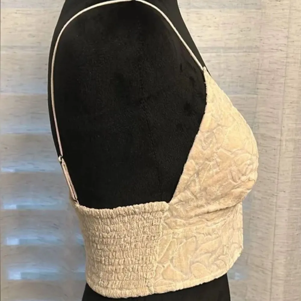 NWOT Free People | FP One Cream One Carrie Flocked Bralette Sz Small - Image 4