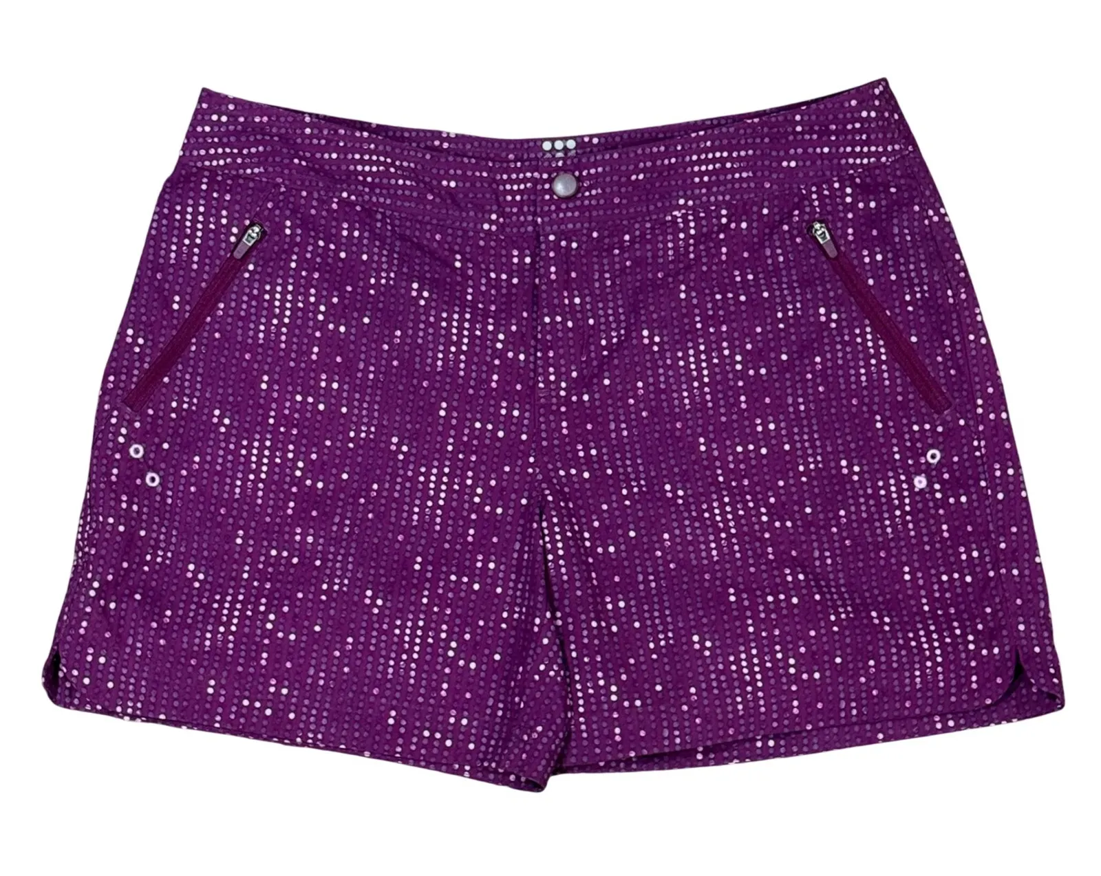 Title Nine Purple Sparkle Dot Print Athletic Golf Shorts Women's Size 4 - Image 1