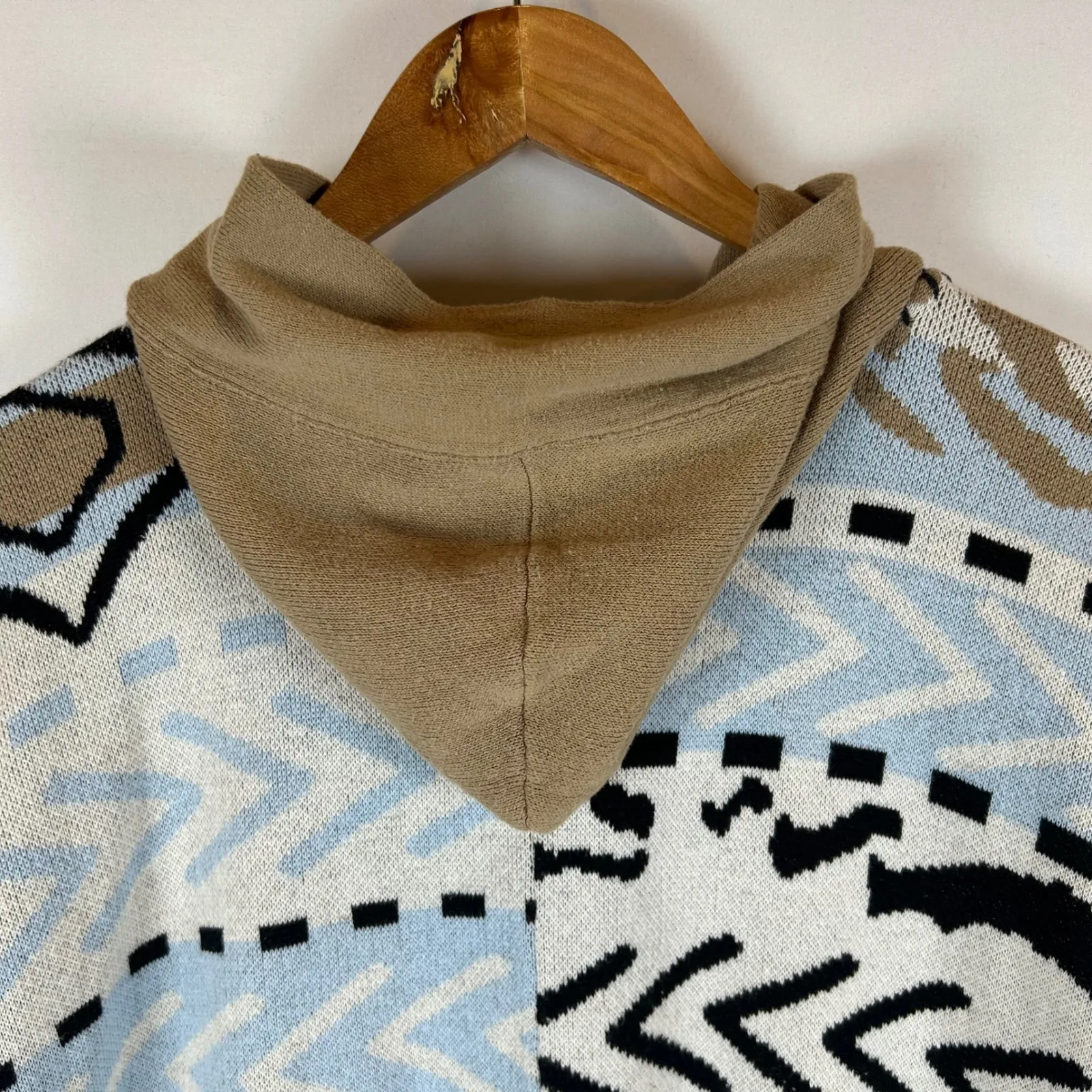 Shannon Passero Hooded Wisdom Cardigan Sweater‎ Knit Denim Pocket Womens OS Blue Size undefined - Image 10