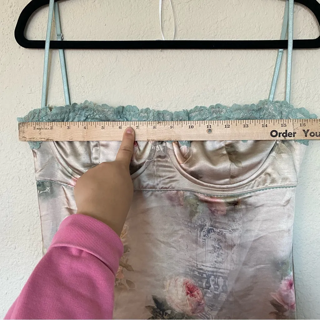 HOUSE OF CB L D-DD 'Venus' Vintage‎ Floral Midi Dress green corset NWOT - Image 8