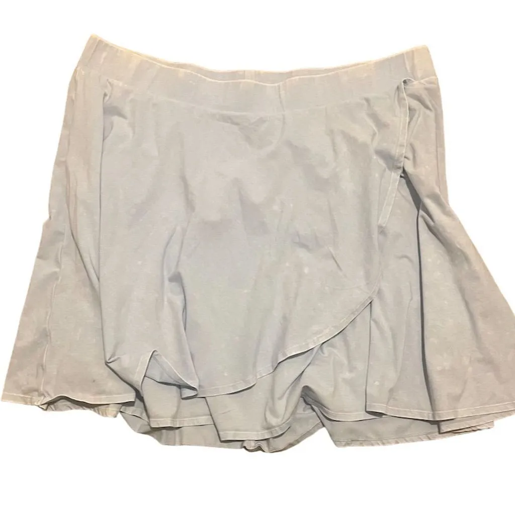 Torrid 4 Women's Wrap Skater Skirt Light Blue ‎ Mineral Wash Size 4x - Image 3