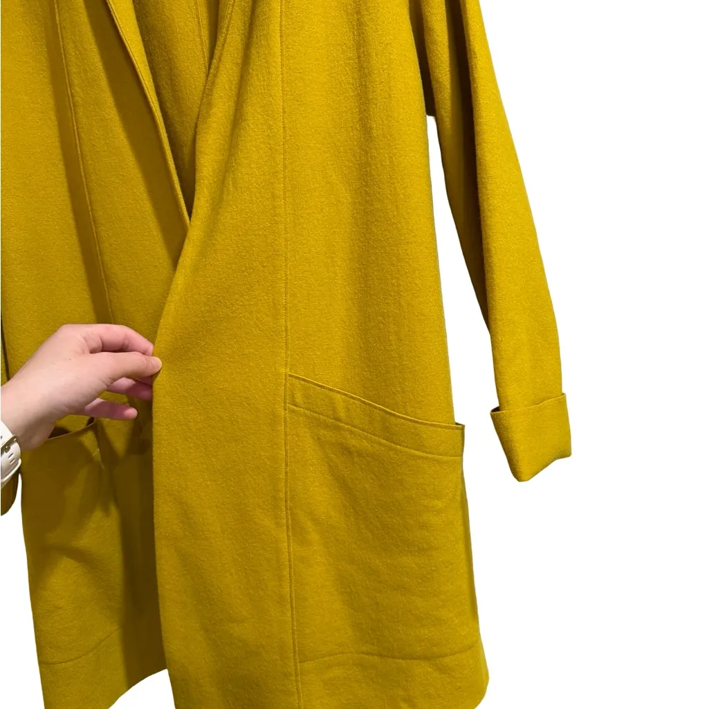 🌟 Eileen Fisher Boiled Wool Mustard Open-Front Jacket – Size M 🌟 - Image 7