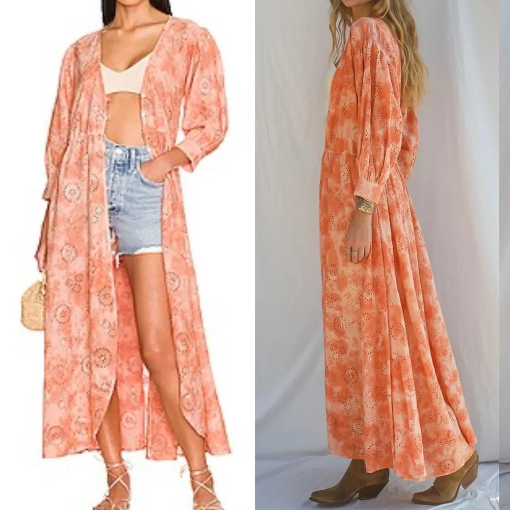Jen’s Pirate Booty Ashbury Swirl Maiden Robe Eyelet Apricot Dress Kimono Duster - Image 6