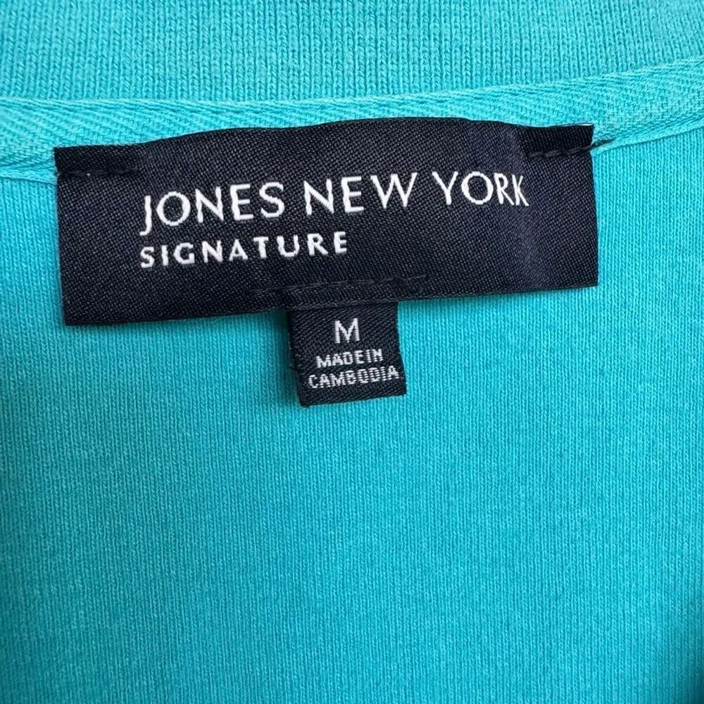 Jones New York Signature Blue Zip Polo Top – Medium - Image 4