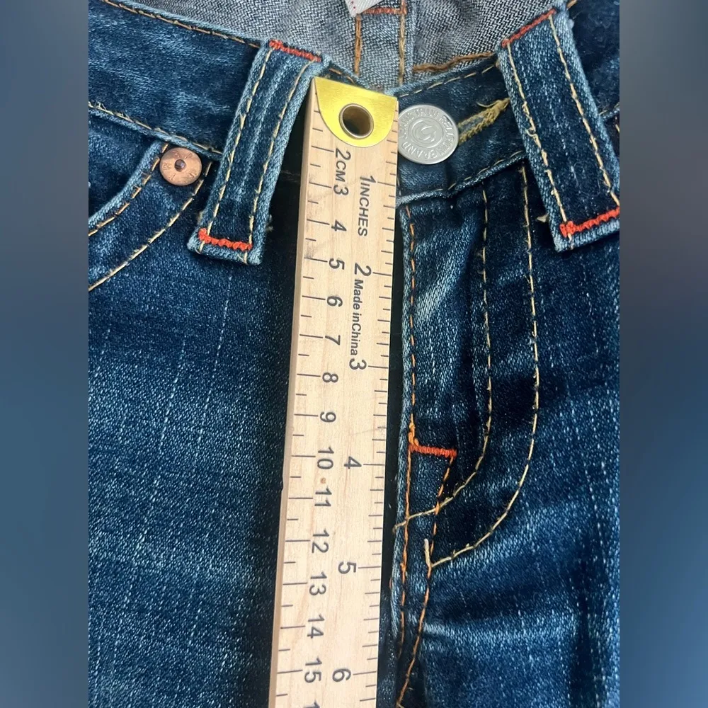 True religión womens jeans low rise vintage style size 27 blue jeans - Image 15