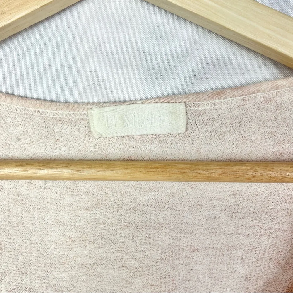 CP Shades Light Pink Scoop Neck Linen Cotton Knit Long Sleeve XS - Image 4