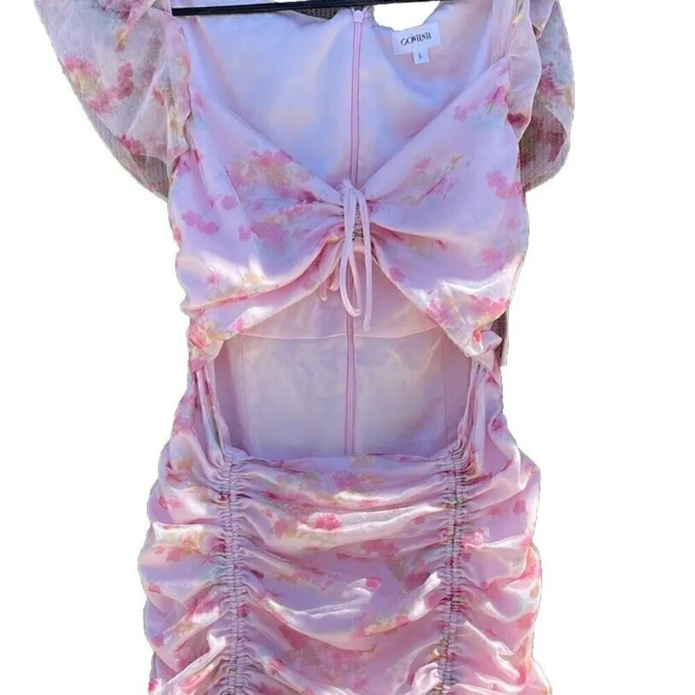 Urban Outfitters Dress New Size SizeLarge Flower Print Cut Out Club Contenta - Image 3