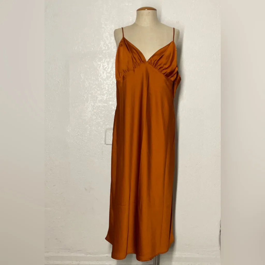 Abercrombie & Fitch Satin Slip Midi Dress - Image 3