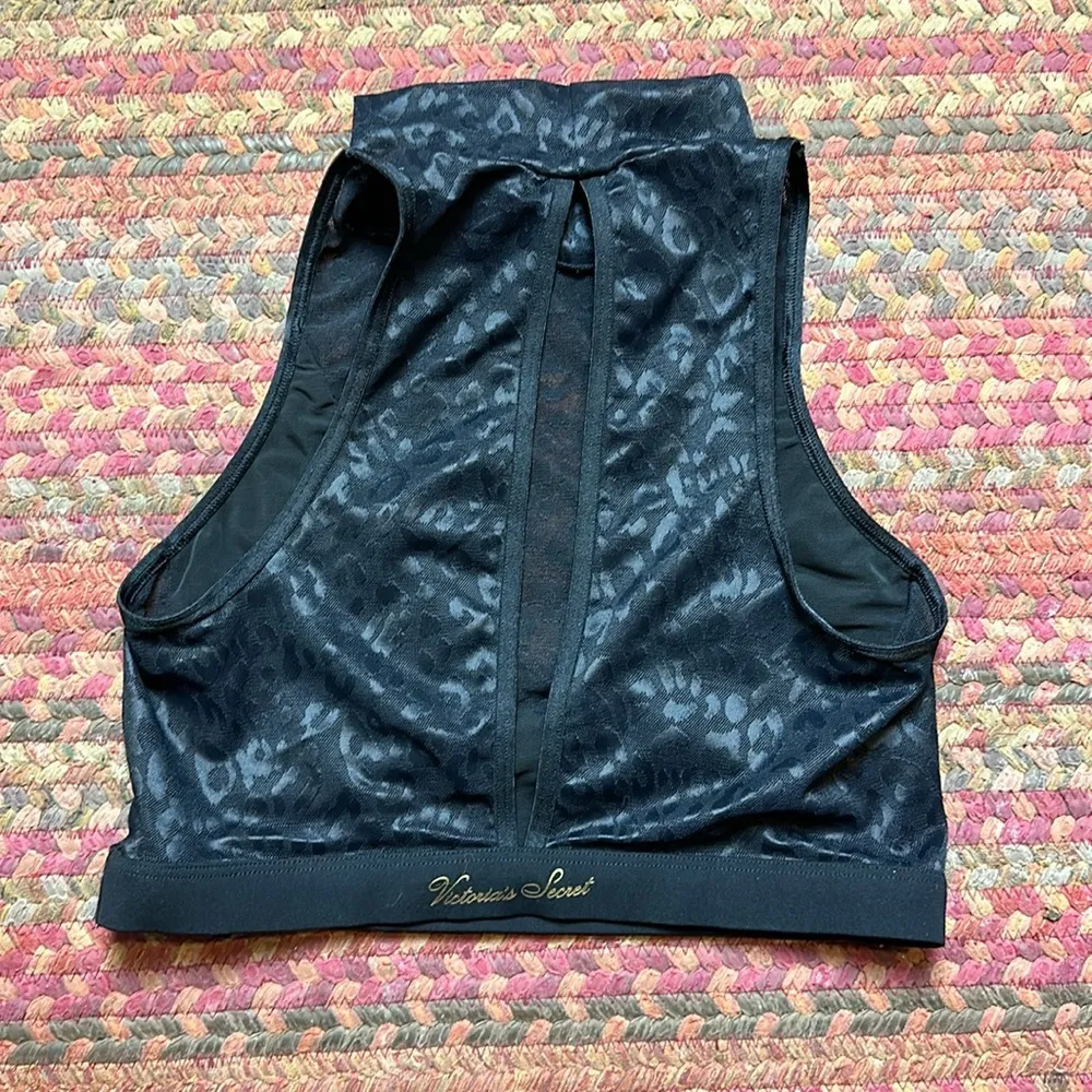 VICTORIAS SECRET SEXY BLACK CHEETAH MESH HIGH NECK BRA TOP - Image 3