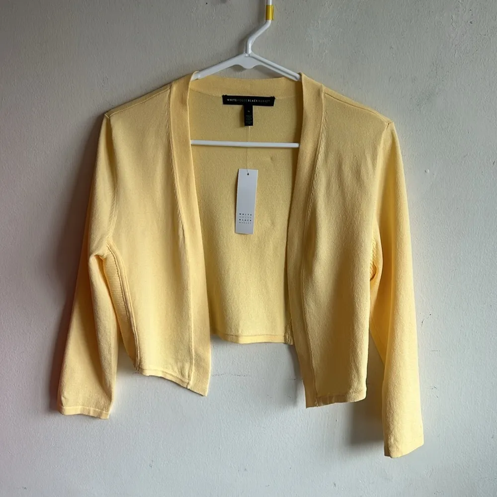 White House Black Market Ribbed Shrug Jacket Canary Yellow Size Small NWT - Image 14