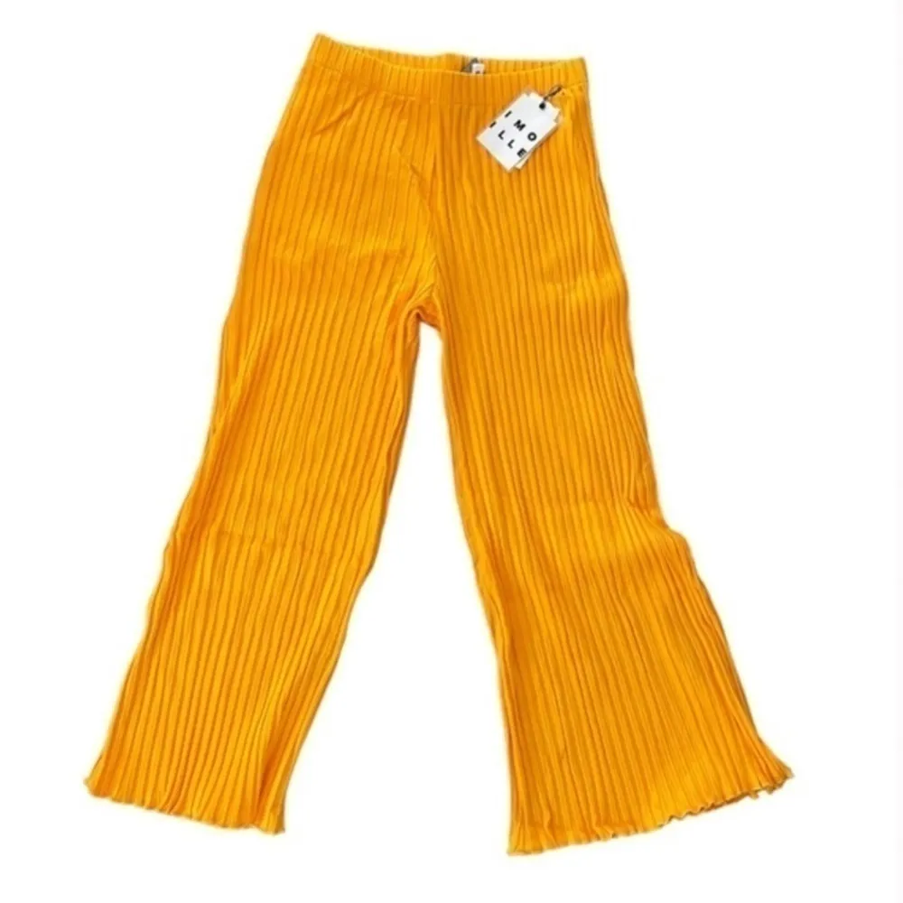 Simon Miller Rib‎ Alder Wide Leg Cropped Pants in Cyrene Orange XS Stretch Comfy - Image 8