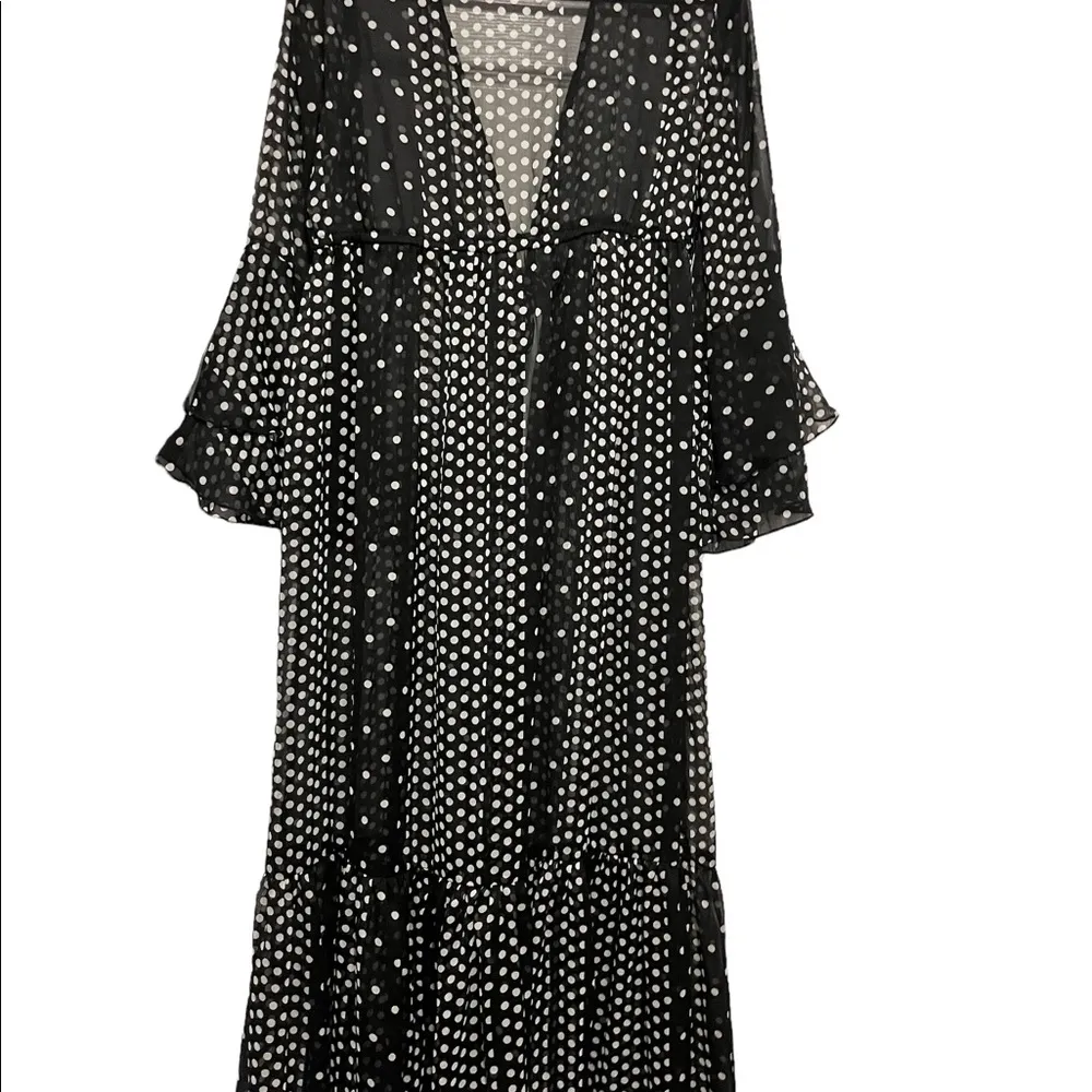 Spoon jeans black and white polka dot maxi kimono measurements in pictures - Image 5