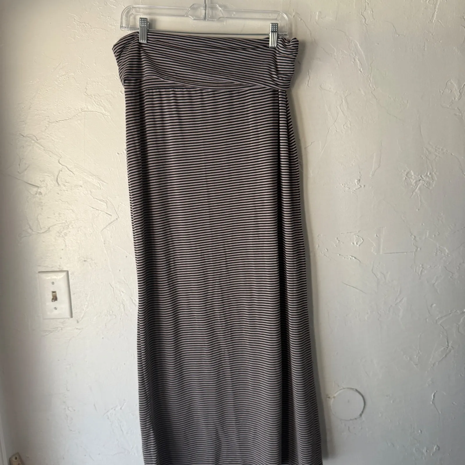 KAVU Maxi Skirt Striped Fold Over Waistband Casual Women L Outdoor‎ Sustainable - Image 7