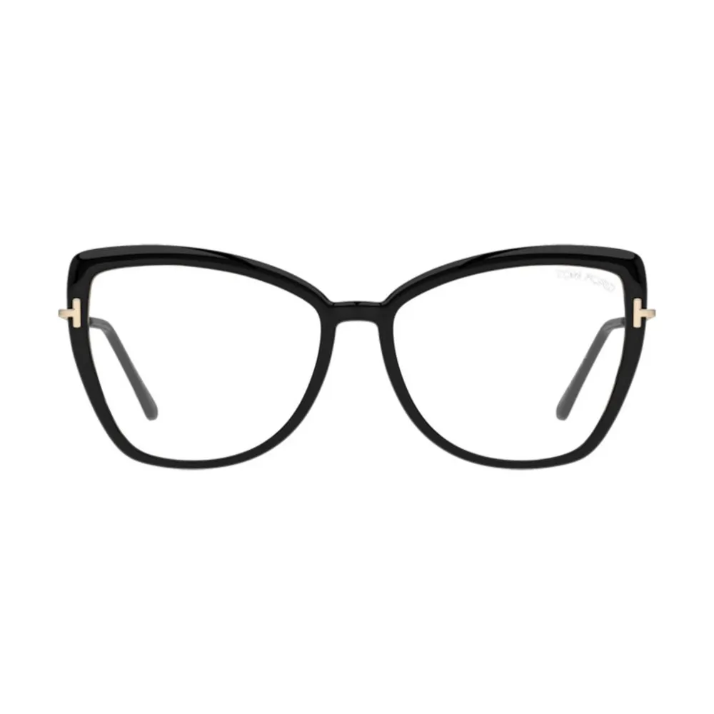 Tom Ford TOM FROM EYEGLASSES FT5882-B 005 Black / Gold Clear Blue Light Block 55mm - Image 2