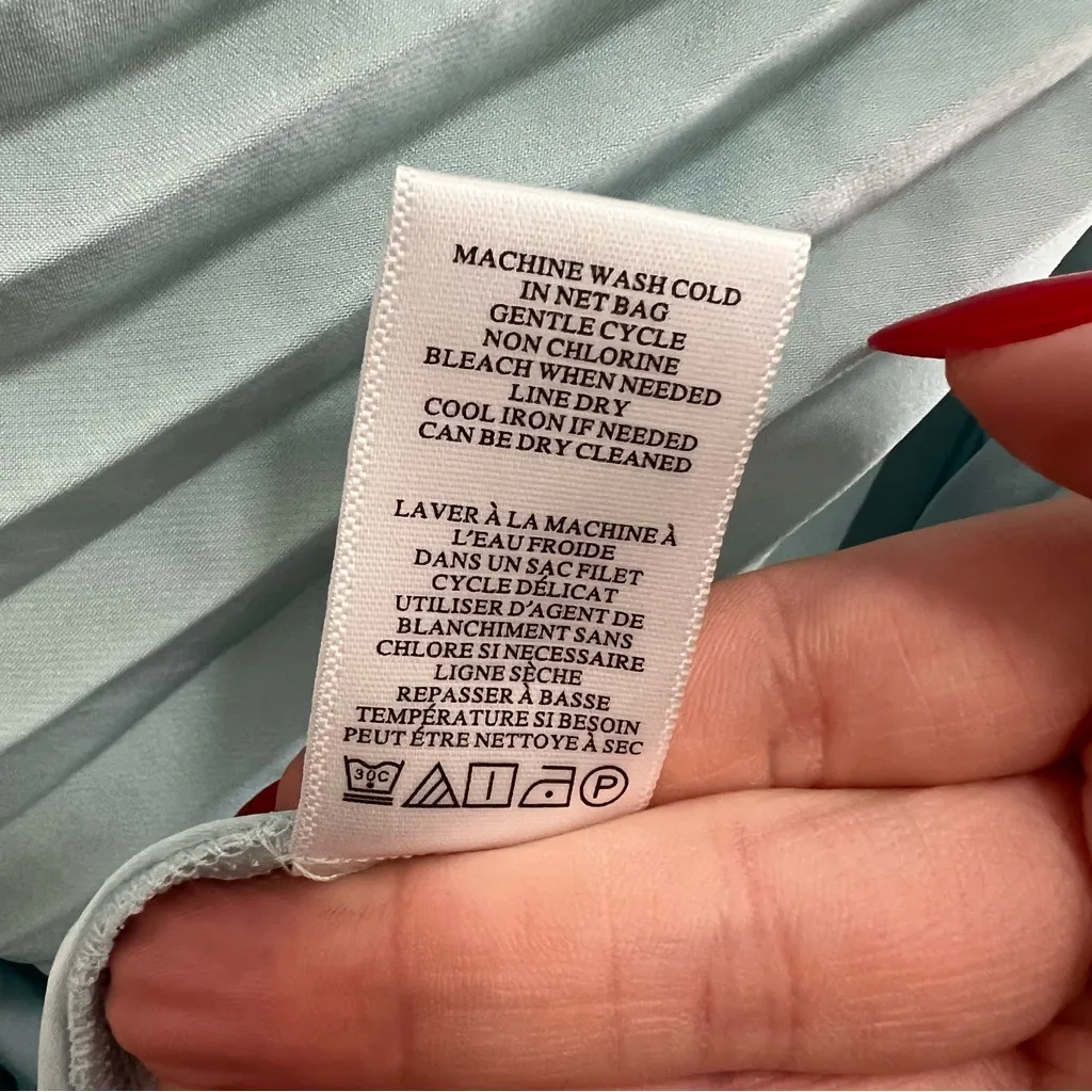 NEW NWT A.L.C. Reagan Pleated Midi Dress In Cascade Light Blue - Image 11