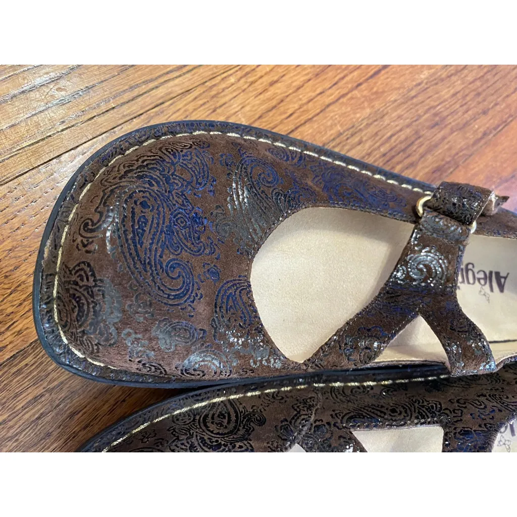 Alegria Leather Paisley Mary Jane Shoes Comfort Brown 38 Cottagecore Coquette - Image 11