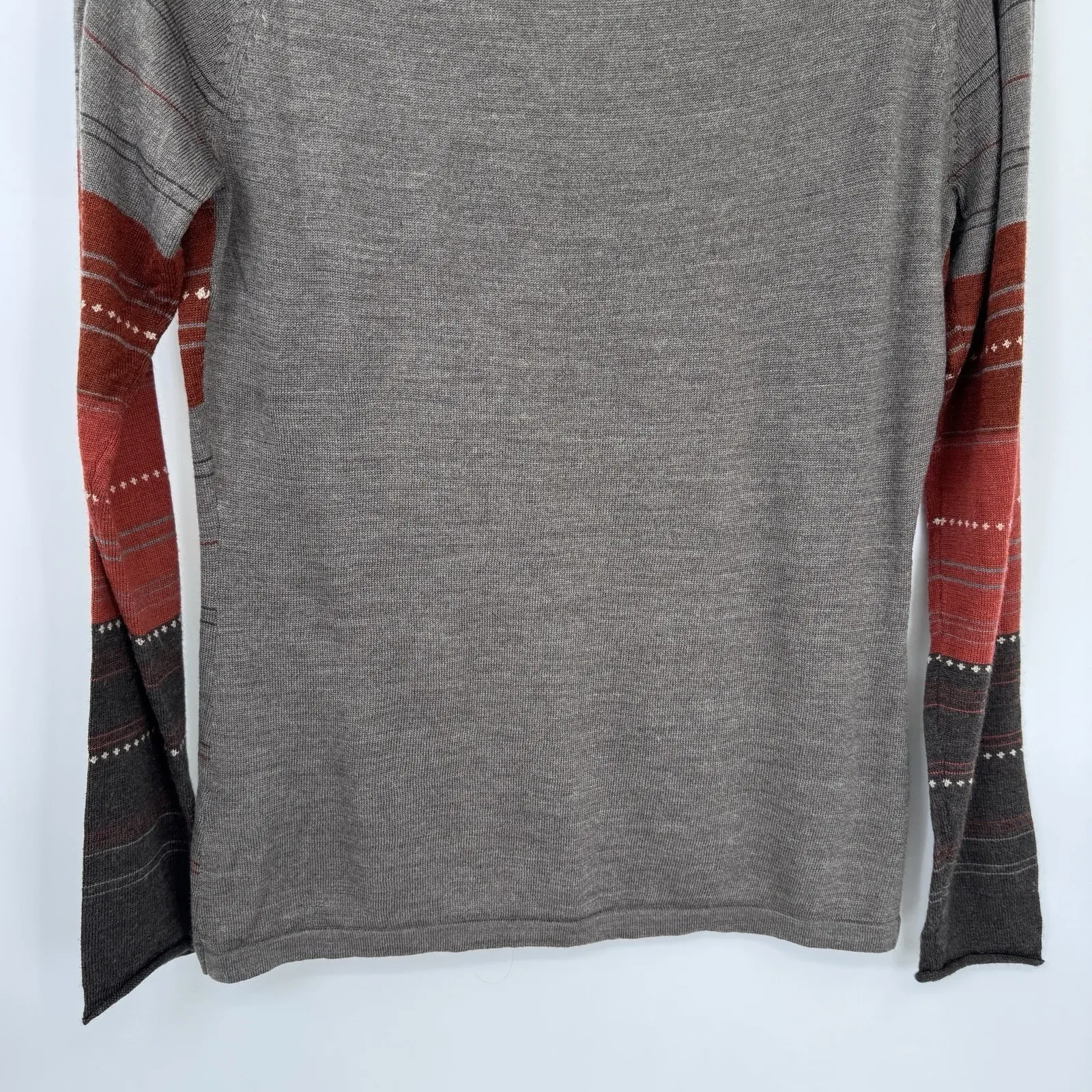 Smartwool Long Sleeve Sweater Womens Medium Tan Orange Wool Blend *FLAW - Image 10