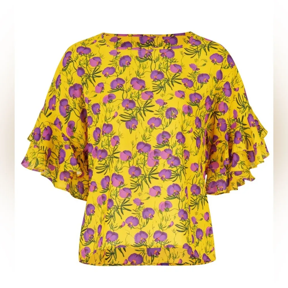 Delphi Collective Floral Sienna Top Size XS Yellow - Image 2