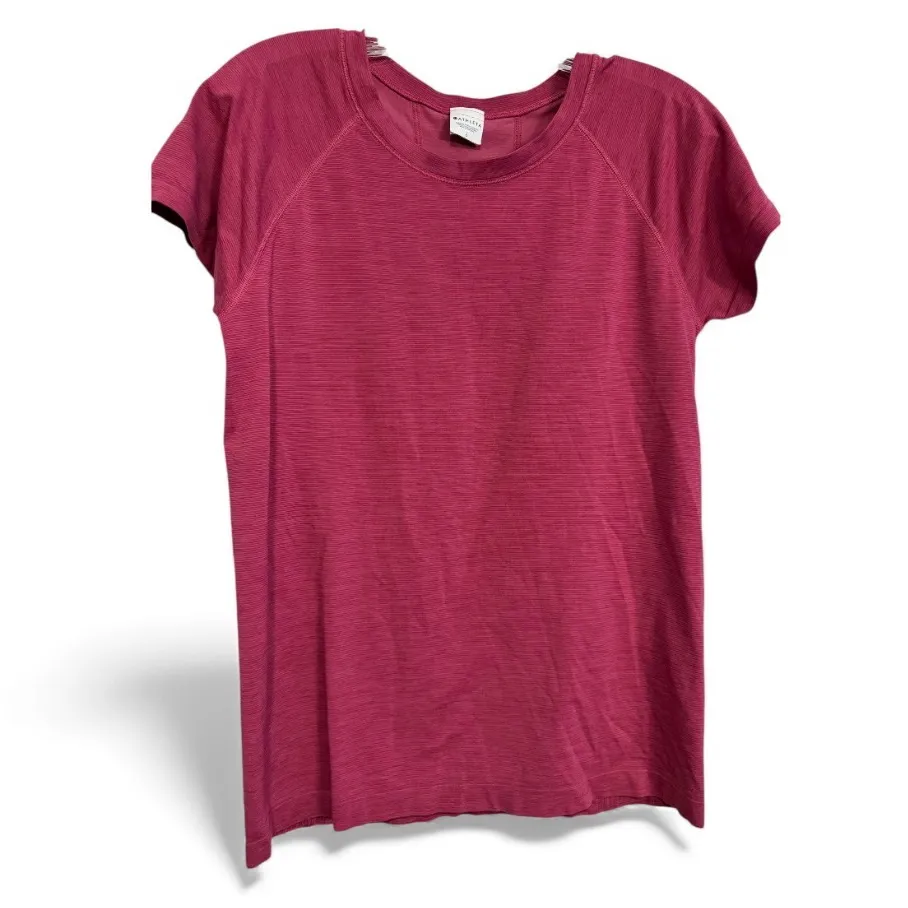 Athleta Short Sleeve Athletic T Shirt Fitted Stretch Large - Image 2