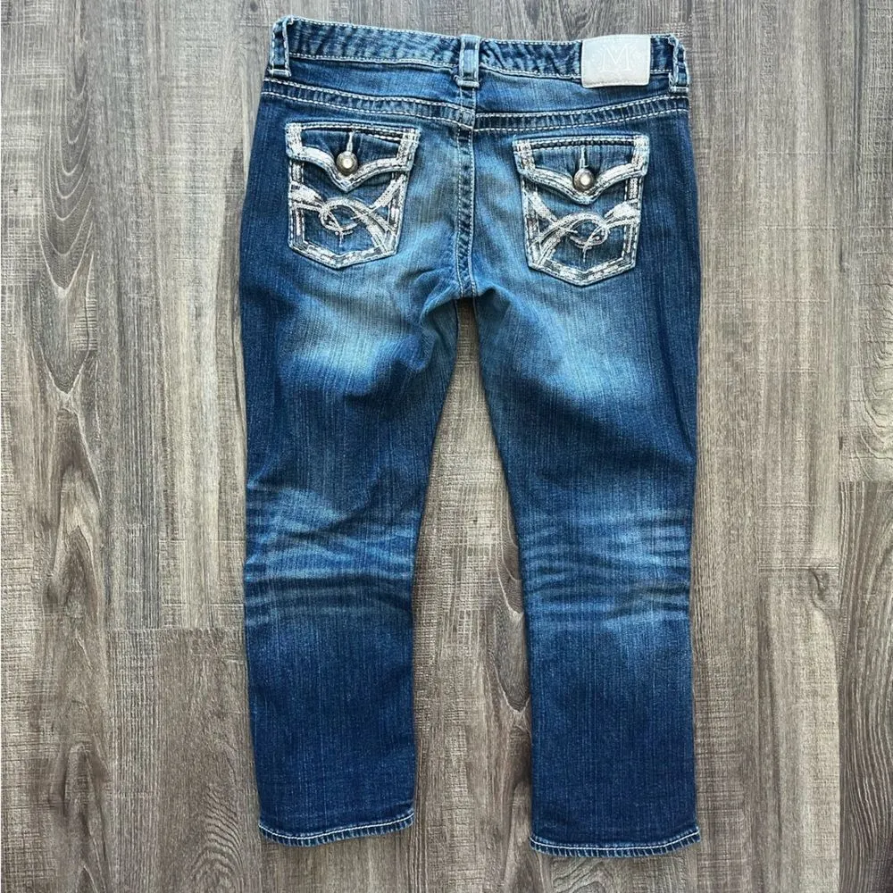 Maurice’s Cropped Ankle Low Rise Jeans with Sequin Pockets Size 7 / 8 R - Image 7