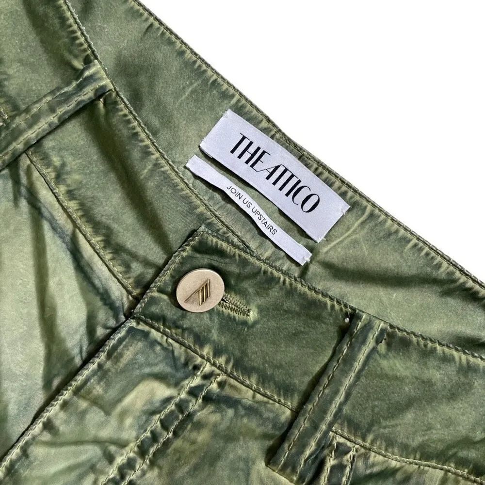 THE ATTICO Fern Long‎ Pant in Military Green Green Size XXS - Image 8