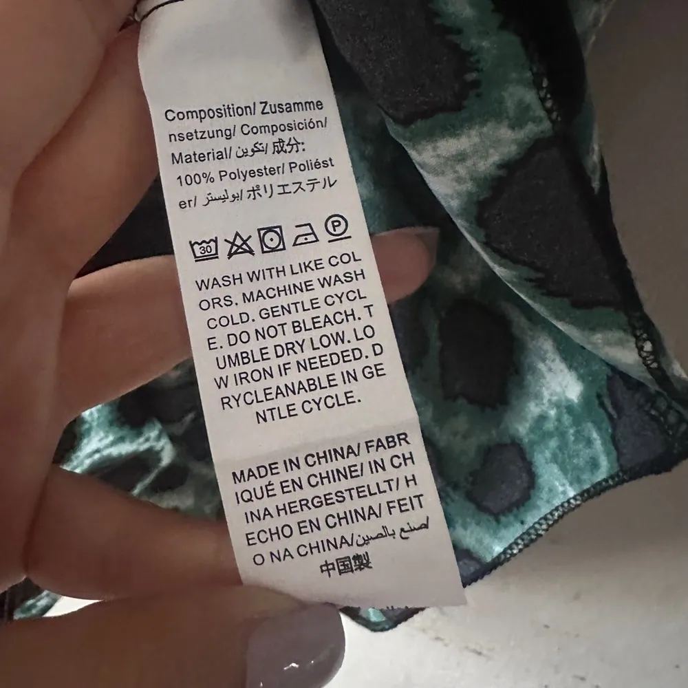 Kara and Kate Leopard Print Colorblock Ruffle Dress Women's XXL Teal Green - Image 6