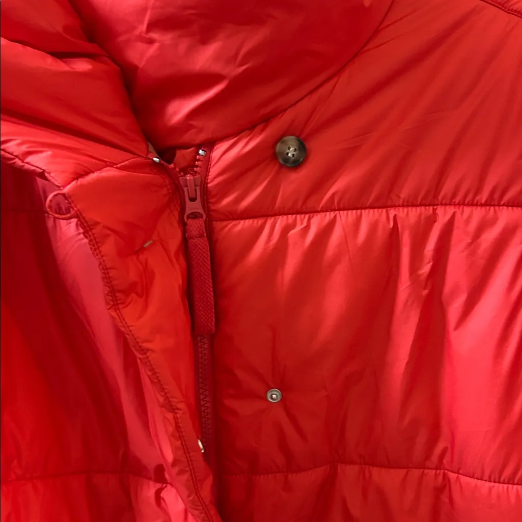 Lilla P Red Long Puffer Jacket Coat Size Small NWT - Image 7
