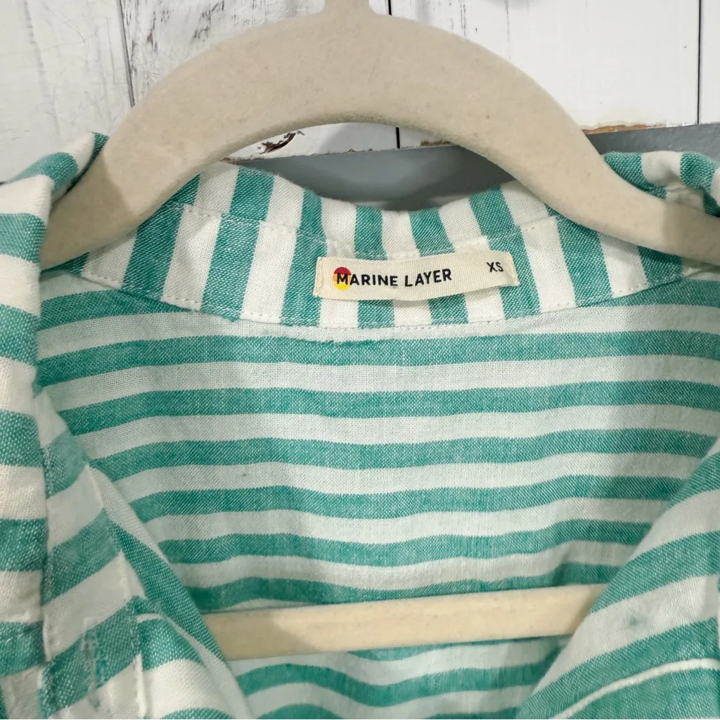 Marine Layer Teal and White Striped Top - Image 3