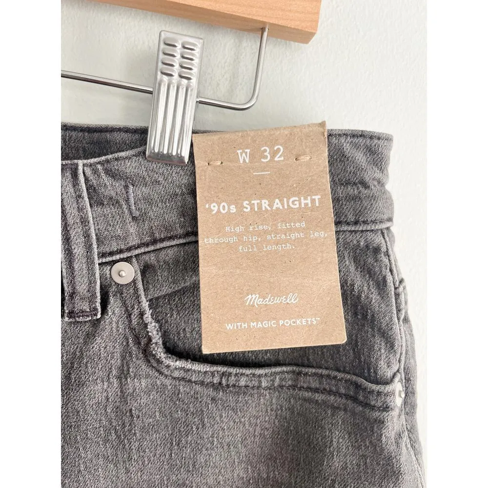 Madewell | NWT | The '90s Straight Jean Burwick Wash Cross-Tab Edition | Sz 32 - Image 4