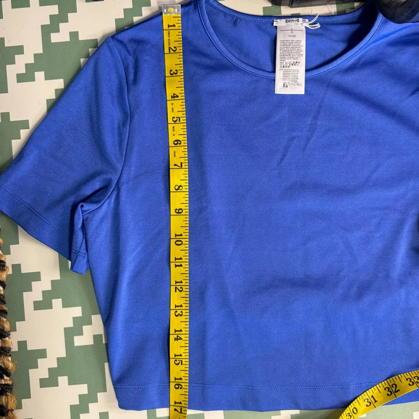 Wolford Compression Crop Top Dazzling Blue Size Large NWT - Image 6