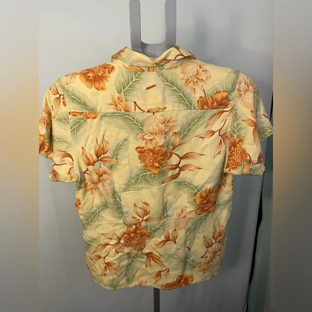 Vintage Tommy Bahama Silk Yellow Hawaiian Shirt size small‎ - Image 6