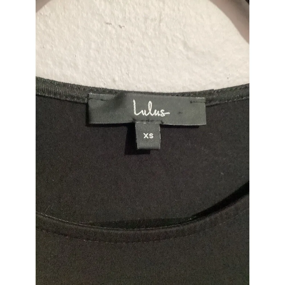 Lulu’s Black Long Sleeve Bodycon Jersey Mini Dress XS - Image 2