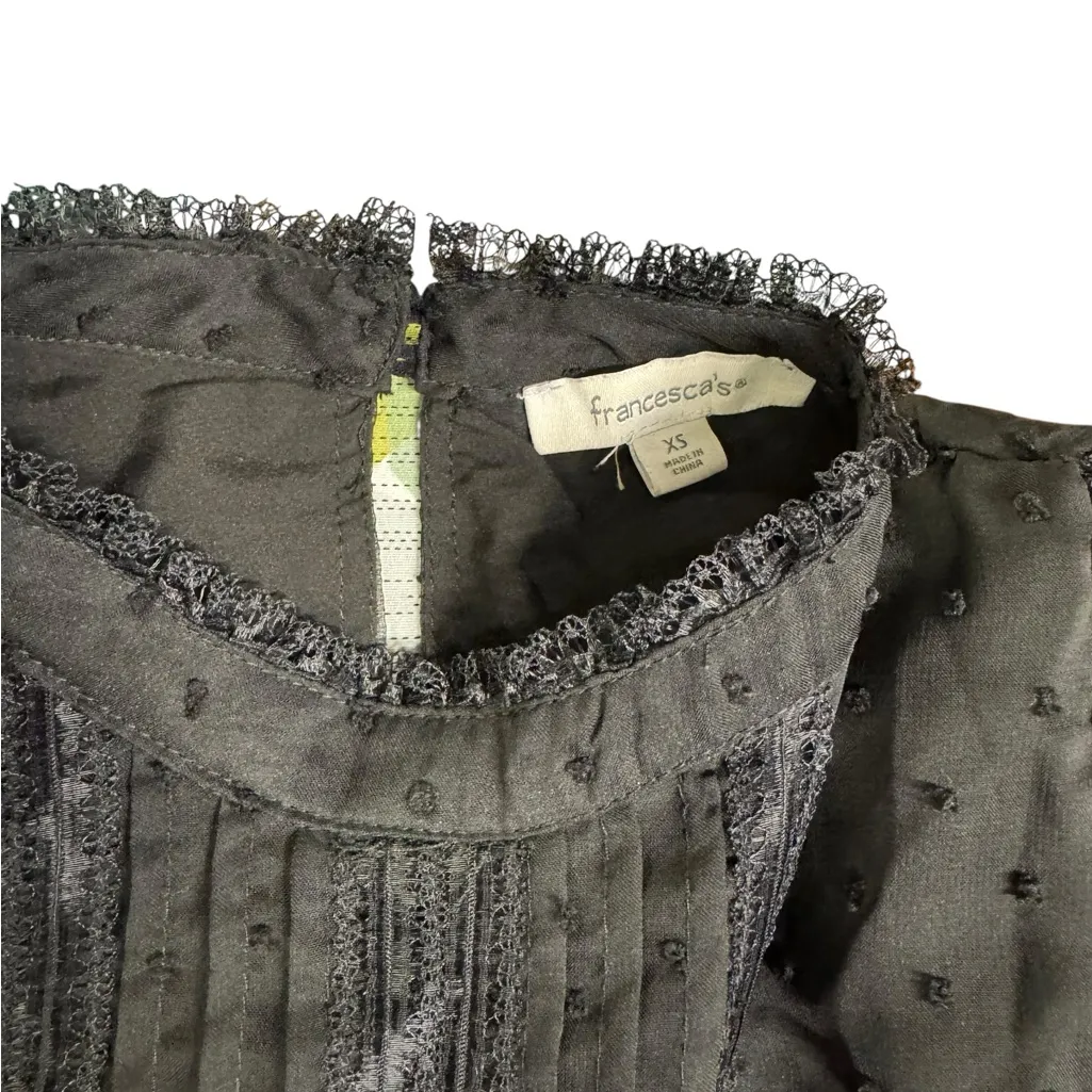 Romantic Francesca’s black Tiered knee length sleeveless dress XS Gothic Date - Image 3