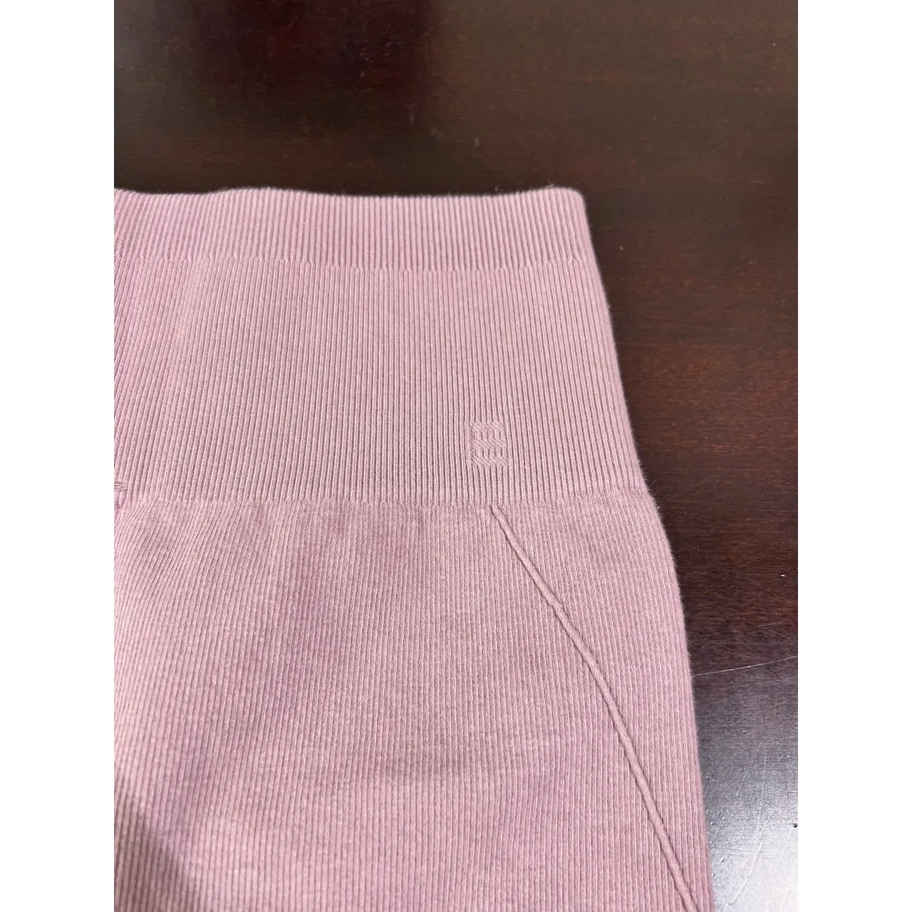 Everlane Ribbed Knit Seamless Bike Shorts Light Purple Lavender XS / S Ethical - Image 2