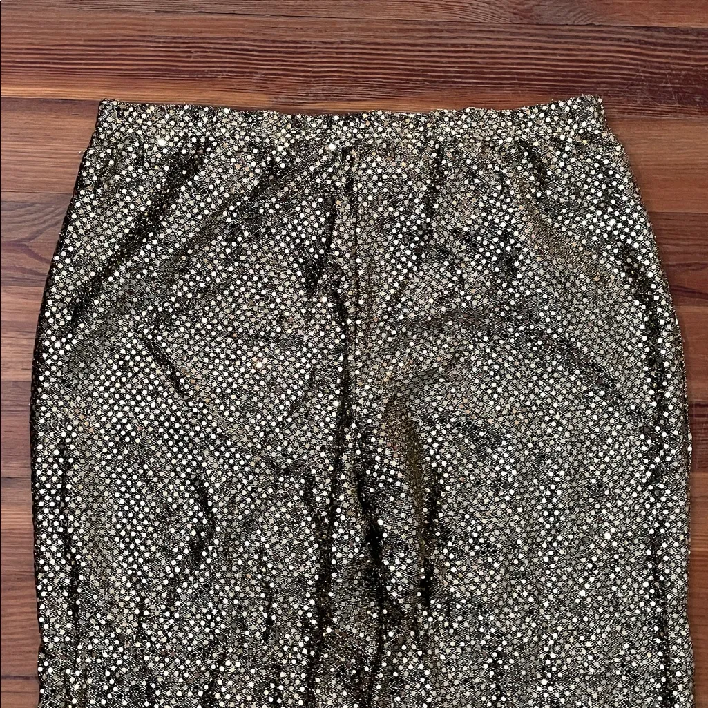 Venezia Jeans VTG Gold Metallic Disco Pants Womens Size 14/16 Costume Party 70s - Image 12