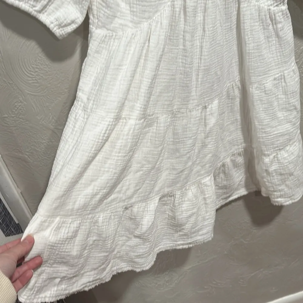 Aerie Gauzy Puff Sleeve White Sun Dress Size XS - Image 4