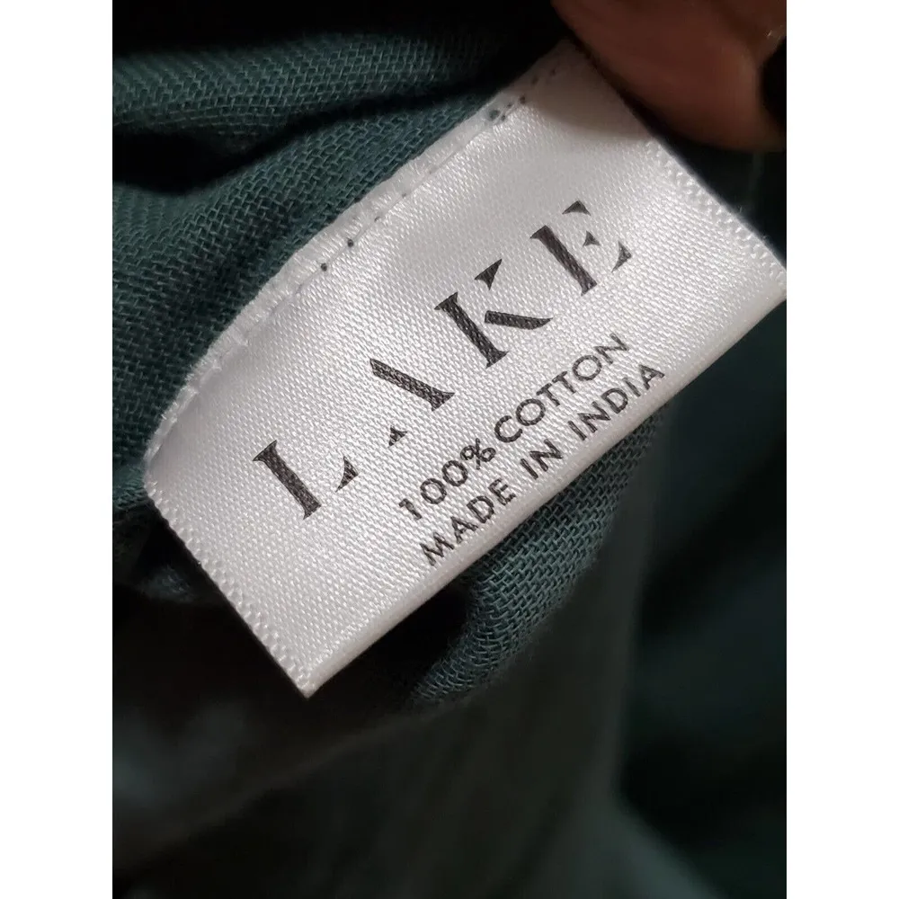 Lake Womens Green 100% Cotton V Neck Casual Short Sleeve Long Maxi Dress Small - Image 11