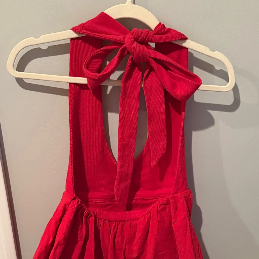 Free People Red  Halter Romper - Image 6