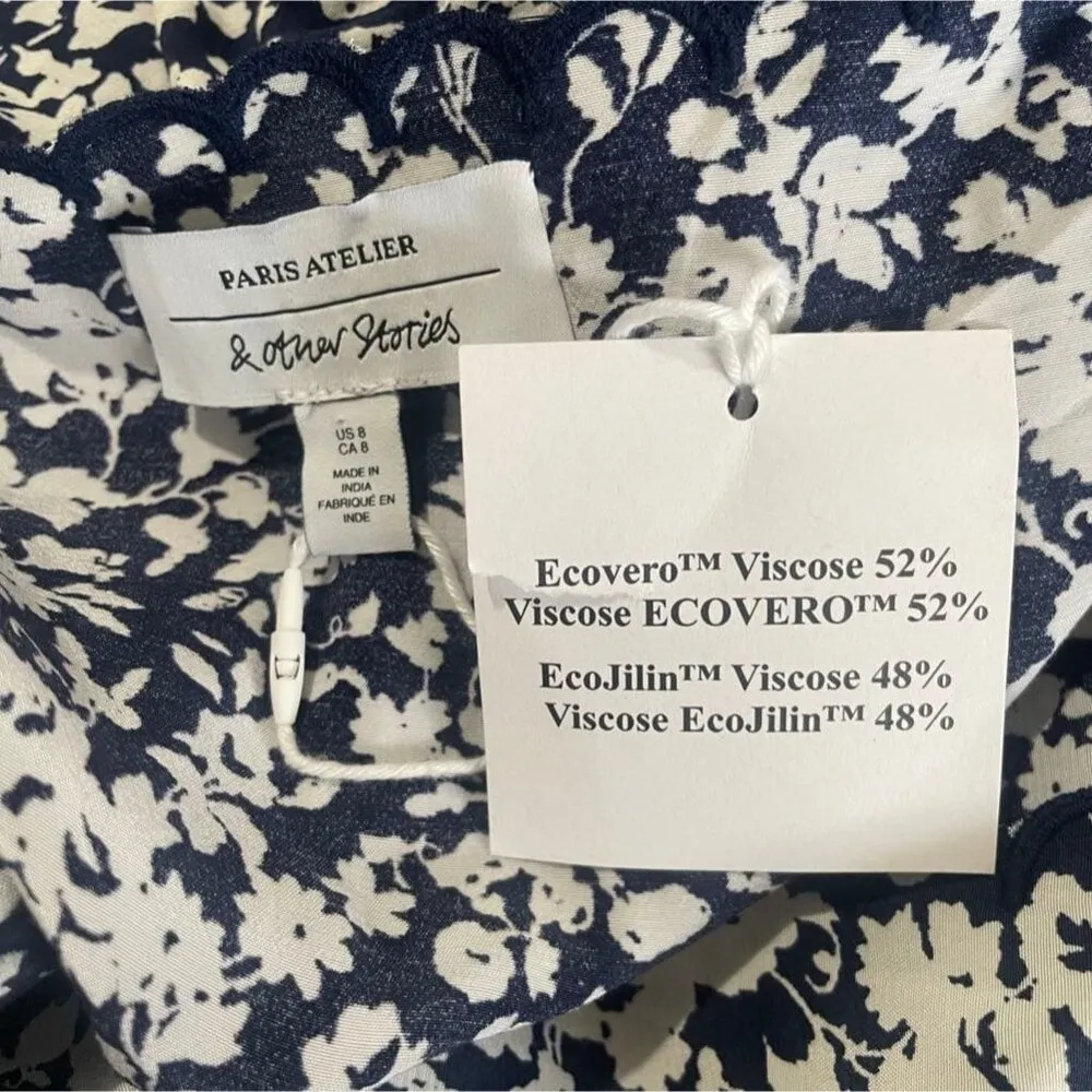 NEW & Other Stories Size 8  Printed Scallop Wrap Mini Dress $99 - Image 13