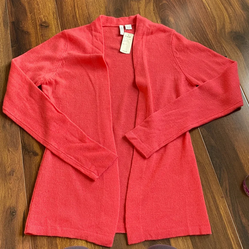 VTG Deadstock FAI Open Cardigan Lightweight 100% Cashmere Bergdorf Goodman Pink Size M - Image 6