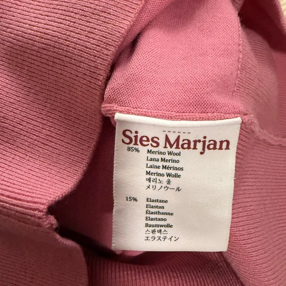 Merino Wool Pink Sleeveless Fitted Crop Top - Image 5