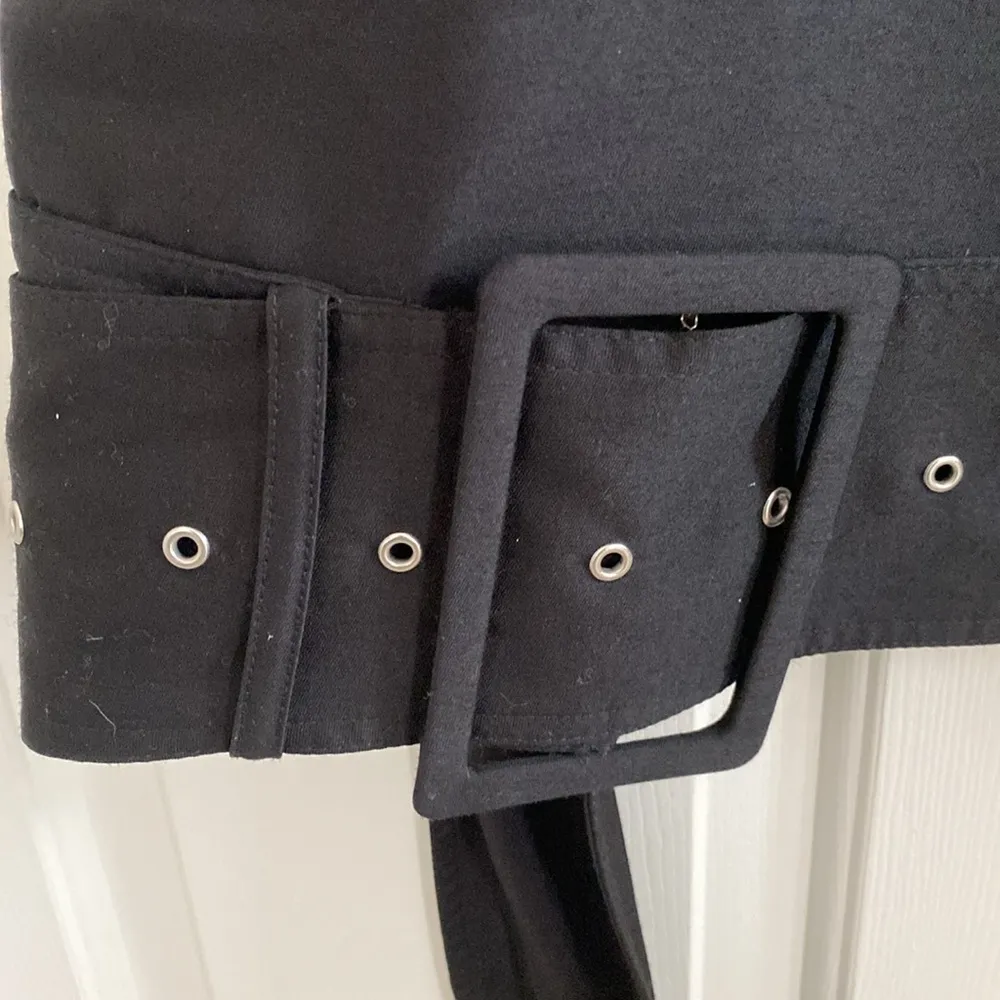 Valeska Valentina Jasso Collado w/ Fabrique Caspian Buckle Dress Wool Silk Blend Black Size 2 - Image 12