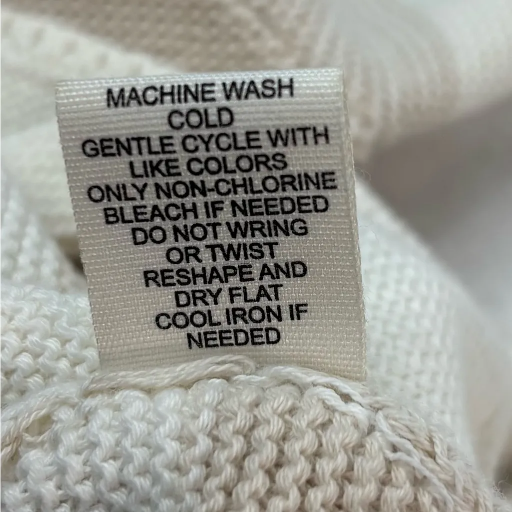 Moon & Madison M Cream Knit Cotton Rugby Striped Long Sleeved Crop Top Size M - Image 4