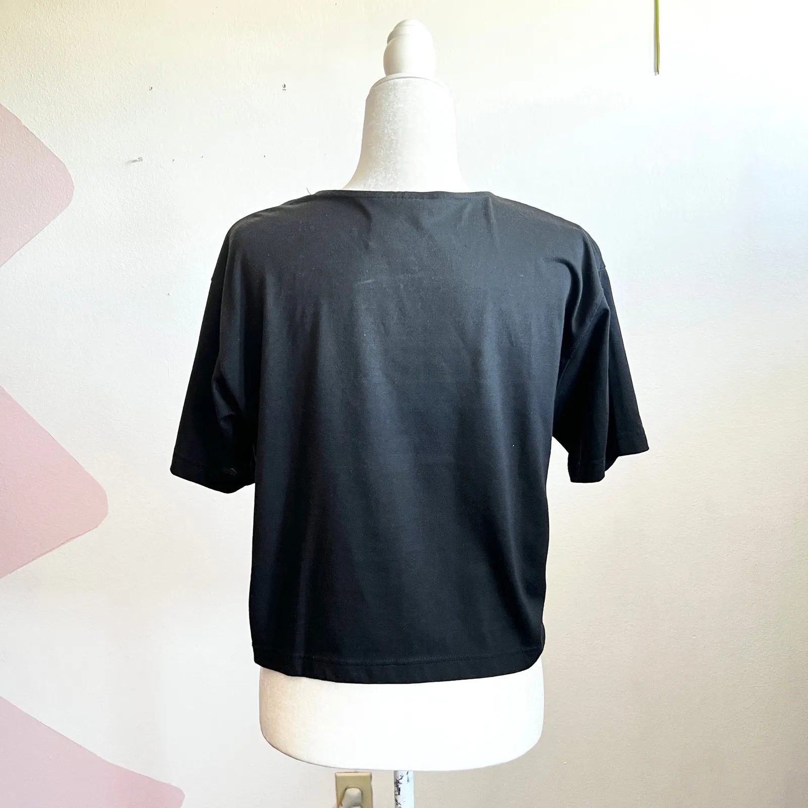 Vintage Banana Republic Black Wrap Top Y2K Goth Indie Sleaze Grunge 2000s Medium - Image 2