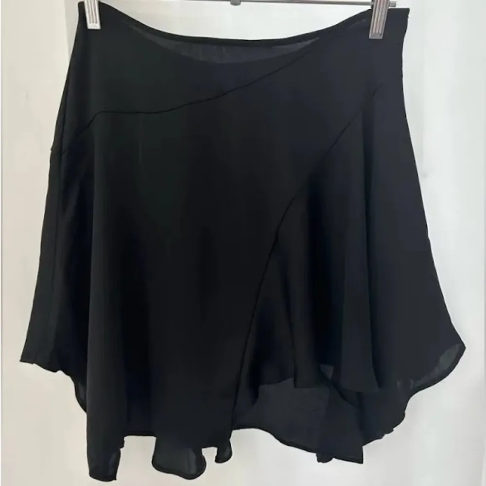 Free People Slim Shine Asymmetrical Skirt Black Soft Flowy Skirt - NWOT - SZ 12 - Image 2
